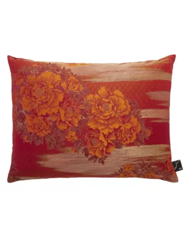 Coussin rectangulaire brodé fleuri Butterfly rouge K3 by Kenzo Takada