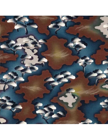 Tissu outdoor bleu motif camouflage Mesai Fauve - Jean Paul Gaultier