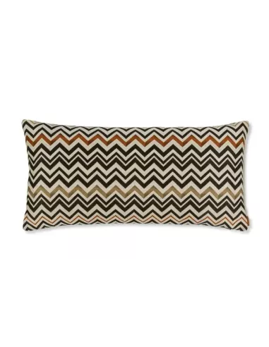 Coussin rectangle Belfast 160 Trevira à zigzag noir/marron Missoni Home