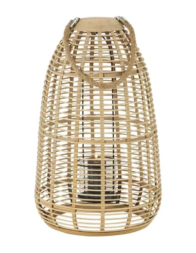 Lanterne en bambou ajouré bohème chic de dimensions D34 x H55 cm