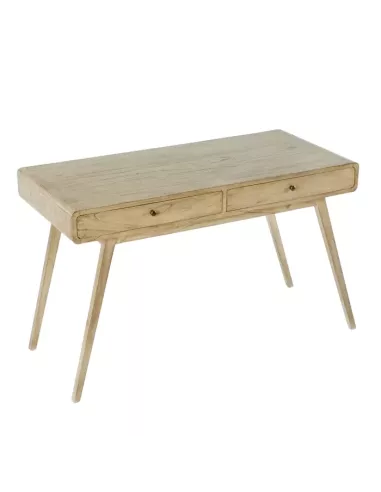 Bureau naturel 2 tiroirs en bois 120cm Thai Natura