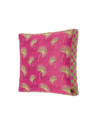 Coussin rose et vert Nettairin Chiyogami K3 by Kenzo Takada 40x40cm