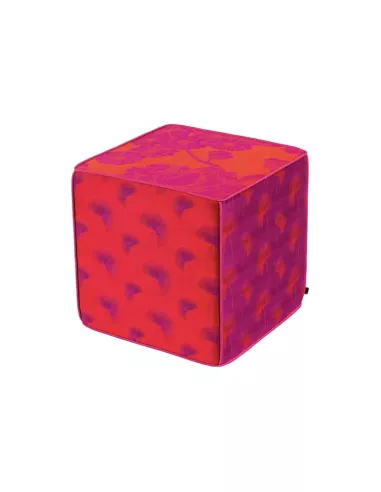 Pouf cube rouge Peonia 157 K3 design by Kenzo Takada 40x40x40cm