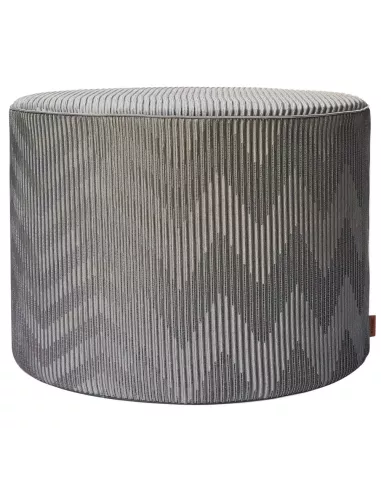 Pouf Dinamico gris 132 à zigzag Missoni Home Trevira