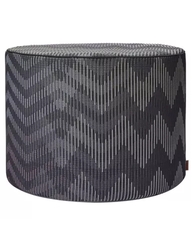 Pouf Dinamico gris antracite 160 à zigzag Missoni Home Trevira