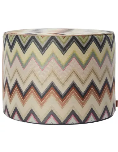 Pouf cylindre Agadir 138 motif chevrons aux tons naturels Missoni Home