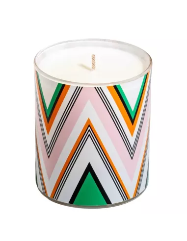 Bougie Capri en verre aux chevrons multicolore Missoni Home