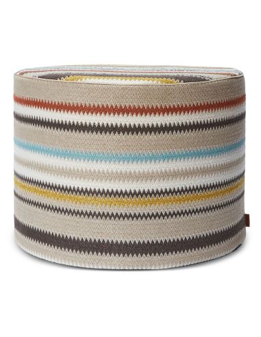 Pouf cylindre Blurred au motif chevrons Missoni Home