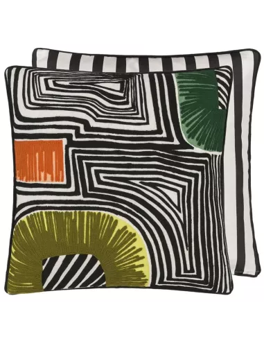 Coussin noir En Allant aux Baux 50x50 Christian Lacroix