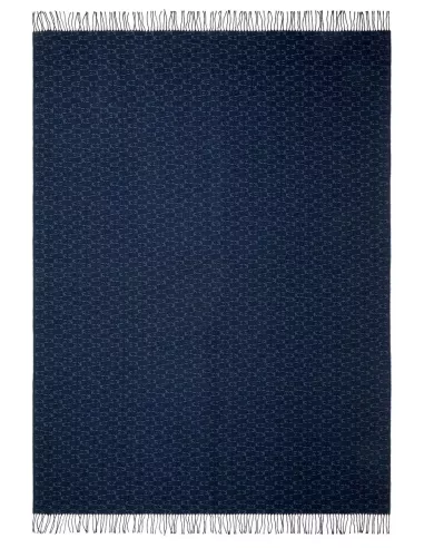 Plaid Kashimea noir et beige en laine K3 by Kenzo Takada 140x200cm