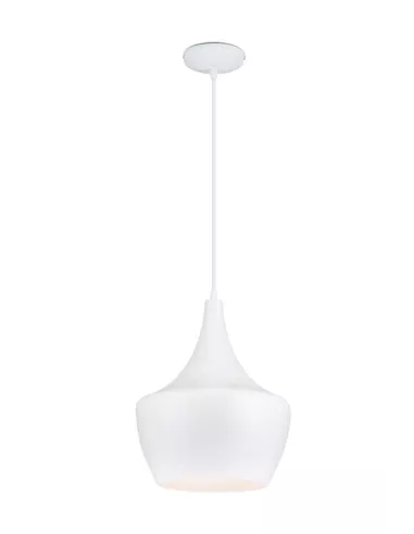 Suspension design Tipi blanche diamètre 30 cm en polyester blanc, livraison offerte